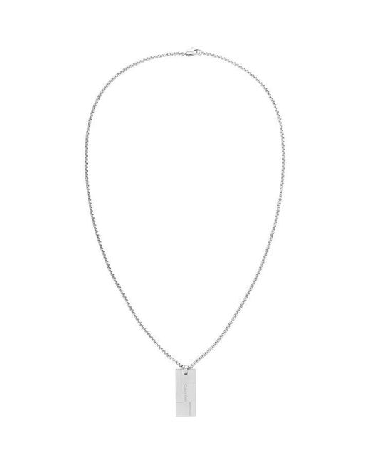Calvin Klein Gents stainless steel brushed dog tag necklace