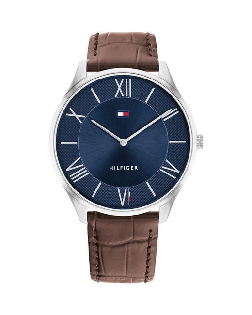 Tommy Hilfiger watch with brown croc leather strap