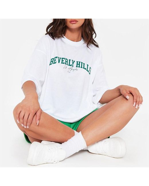 I Saw It First Beverly Hills Graphic Oversized T Shirt