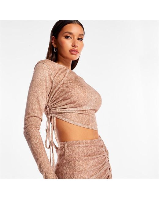 Missguided Tie Side Ruched Crop Top