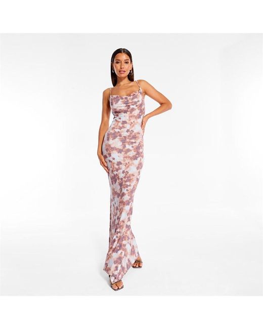 Missguided Printed Cami Cowl Neck Maxi Dress