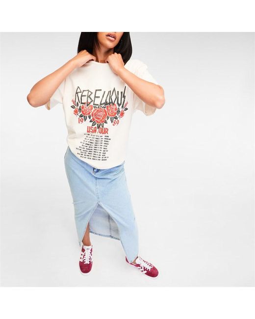 Missguided Rebellious Graphic Oversized T Shirt