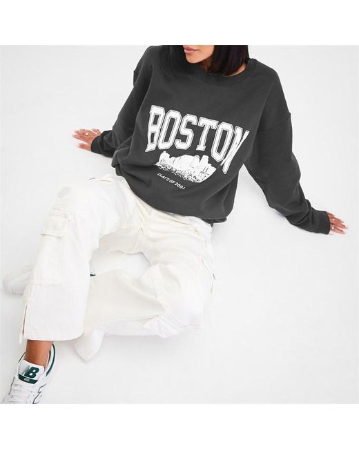 Missguided Boston Graphic Sweatshirt