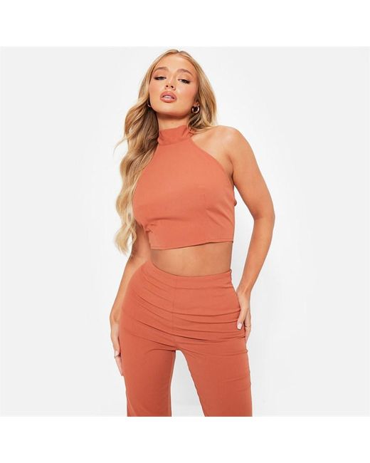 I Saw It First Textured Halterneck Crop Top Co-Ord