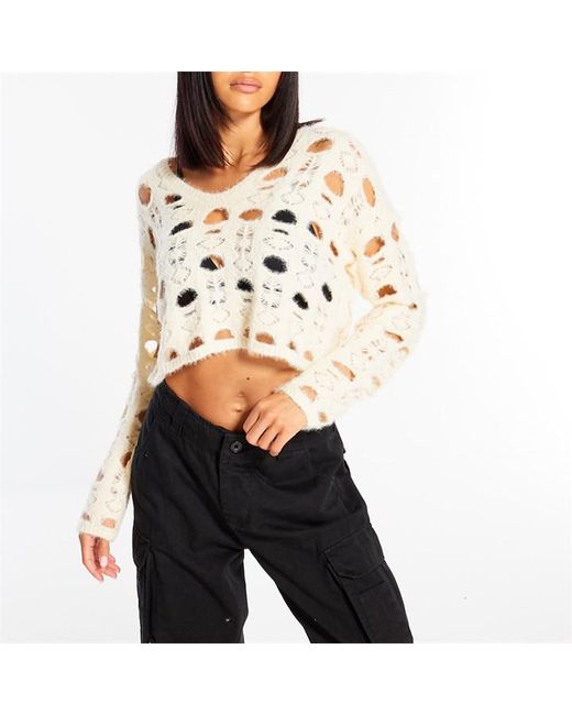 Missguided All Over Hole Cut Out Jumper