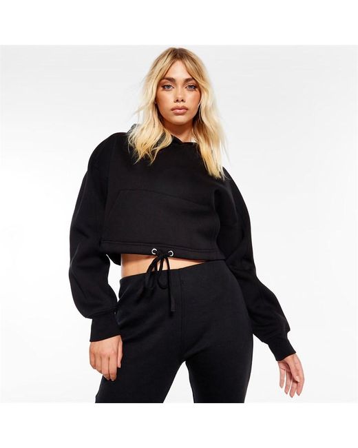 Missguided Cropped Fleece Hoodie