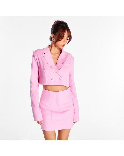 Missguided Co Ord Double Breasted Cropped Boxy Blazer