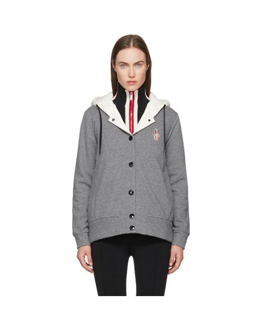 Moncler Grenoble and Hooded Button Down Jacket