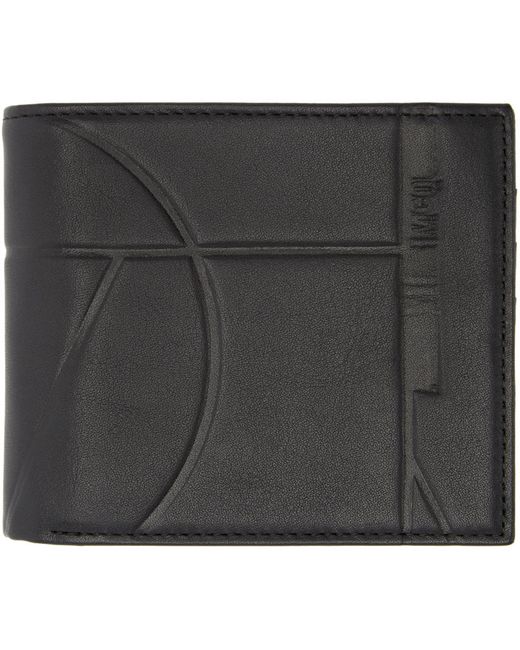 McQ Alexander McQueen Black Leather Embossed Wallet