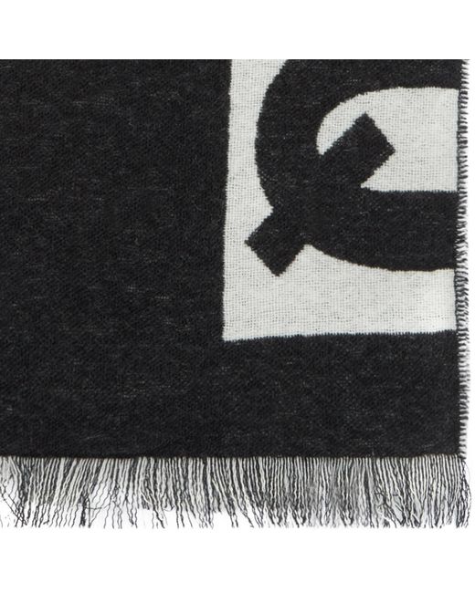 McQ Alexander McQueen Black and White Knit logo Scarf