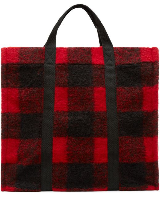 Isabel Marant Etoile Red Plaid Wool Rusty Tote