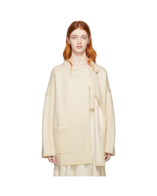 Chloé Off-White Compact Knit Coat