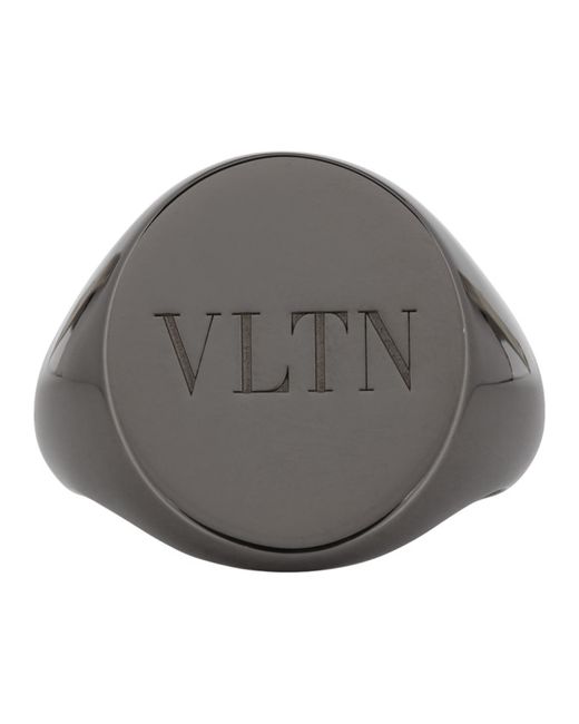 Valentino Gunmetal VLTN Signet Ring