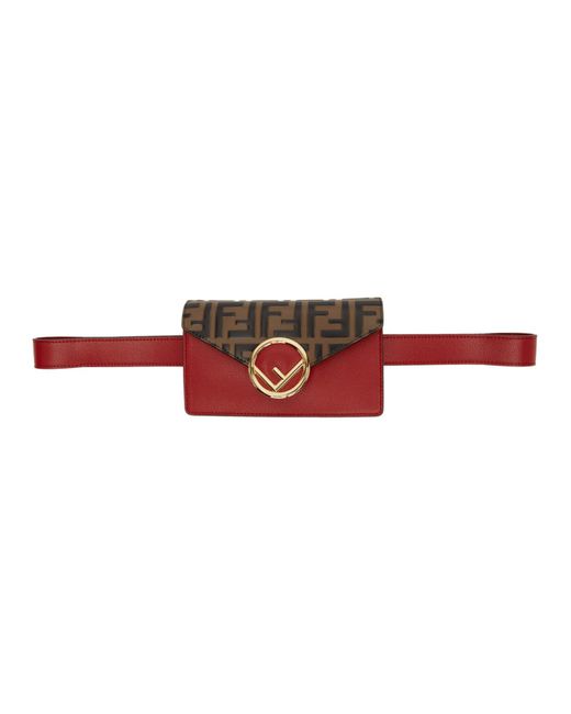 Fendi Red and Brown Forever Belt Bag
