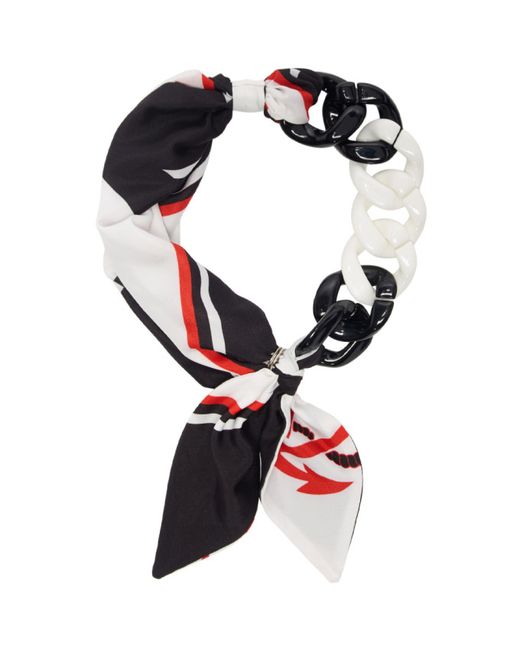 Msgm and Black Chain Scarf Necklace