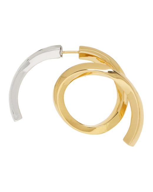 Acne Studios Gold and Silver Single Alana Earring