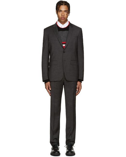 Givenchy Black and White Textured Drop 8 Suit