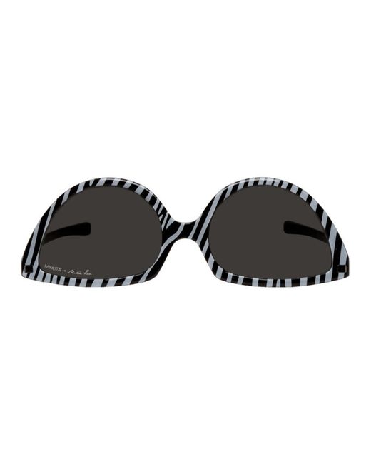 Martine Rose Black and White Mykita Edition Zebra SOS Sunglasses