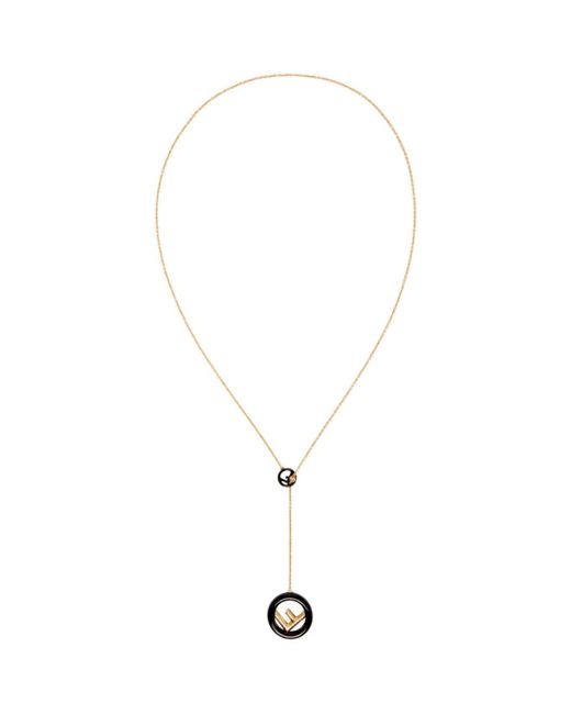 Fendi Gold and F is Pendant Necklace