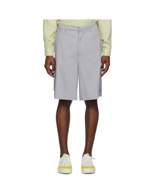 Sunnei Grey Cargo Shorts
