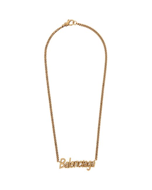 Balenciaga Gold Typo Necklace