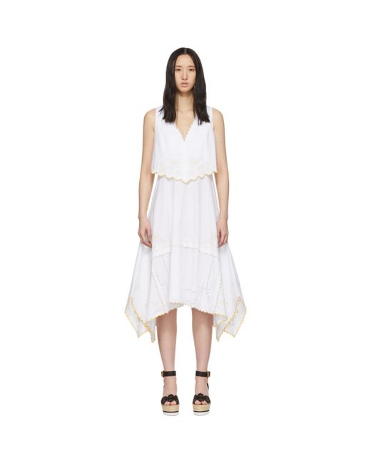See by Chloé White Eyelet Layered Dress