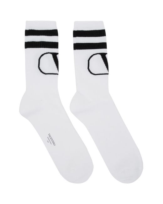 Valentino White Garavani VLogo Socks