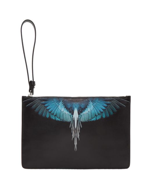 Marcelo Burlon County Of Milan Black and Blue Wings Pouch