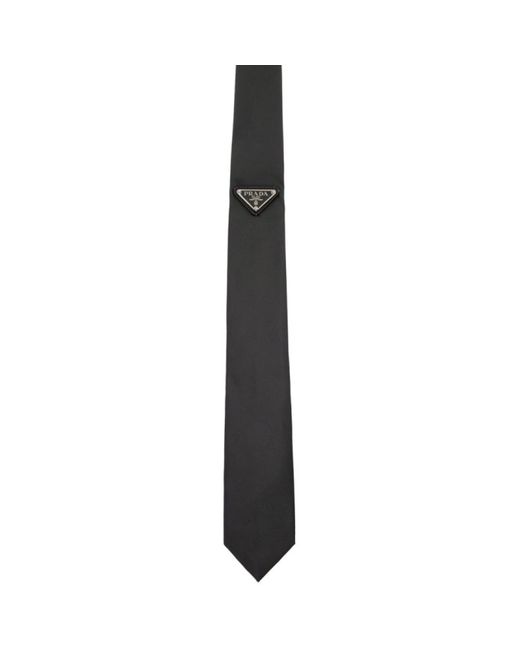 Prada Grey Nylon Gabardine Tie
