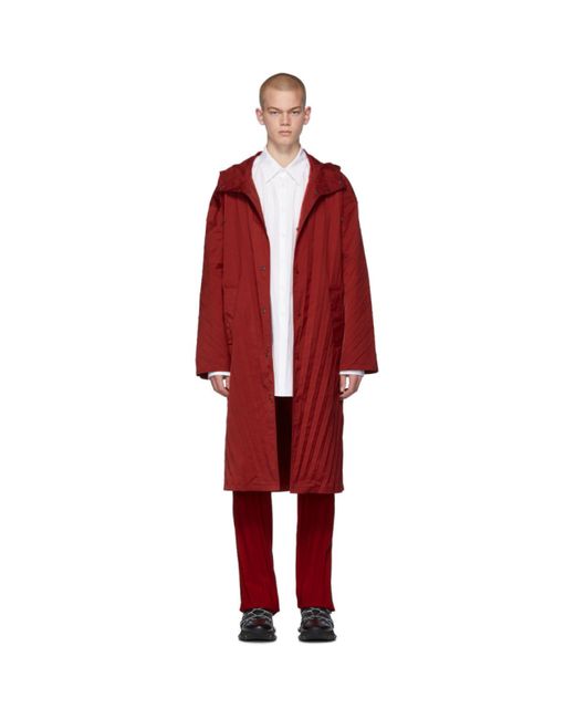 Valentino Red Pleated Parka