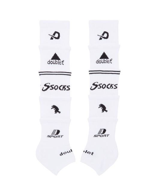 Doublet White 5 Layered Socks Gloves