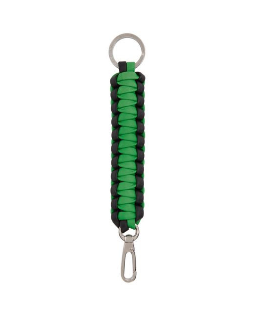 Bottega Veneta Green and Black Knotted Rope Keychain