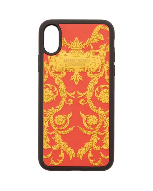 Moschino Red Logo Print iPhone XS/X Case
