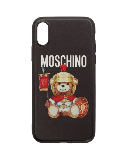 Moschino Black Roman Teddy Bear iPhone XS Case