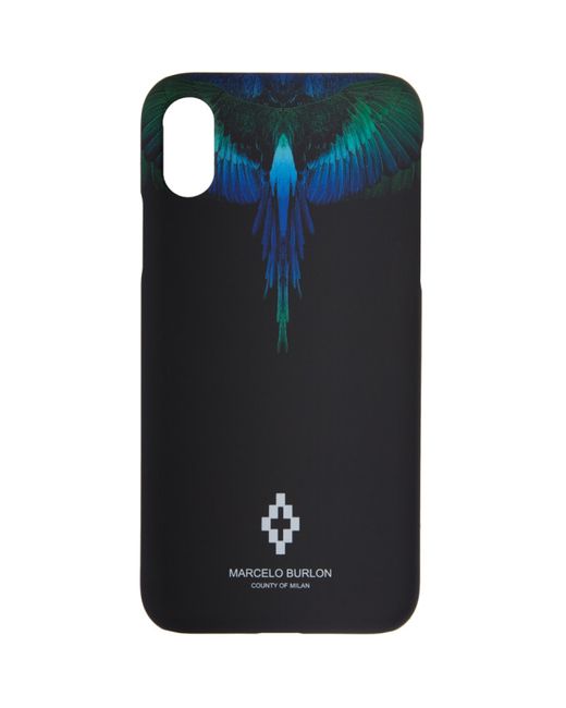 Marcelo Burlon County Of Milan Black and Blue Wings iPhone X