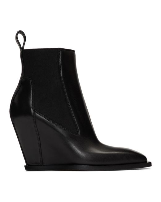 Rick Owens Leather Sharp Wedge Boot