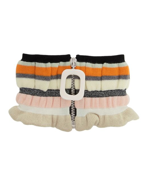 J.W.Anderson Off-White Striped Zip-Up Neck Scarf