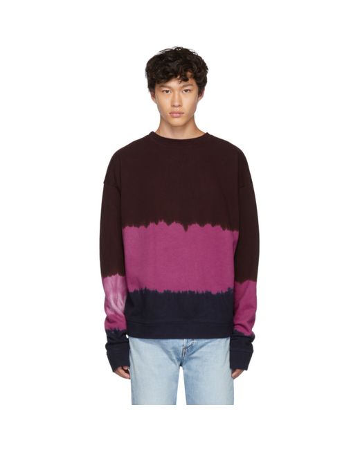 The Elder Statesman Multicolor Dip Dyed Fleece Sweatshirt