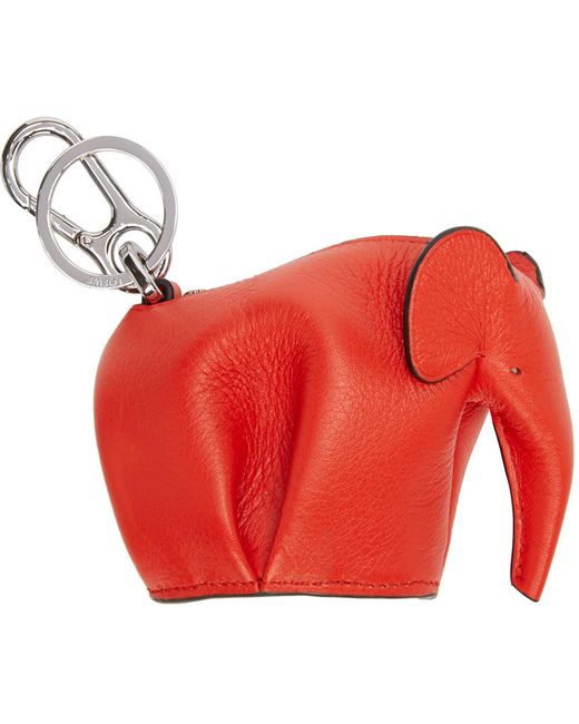 Loewe Red Elephant Keychain