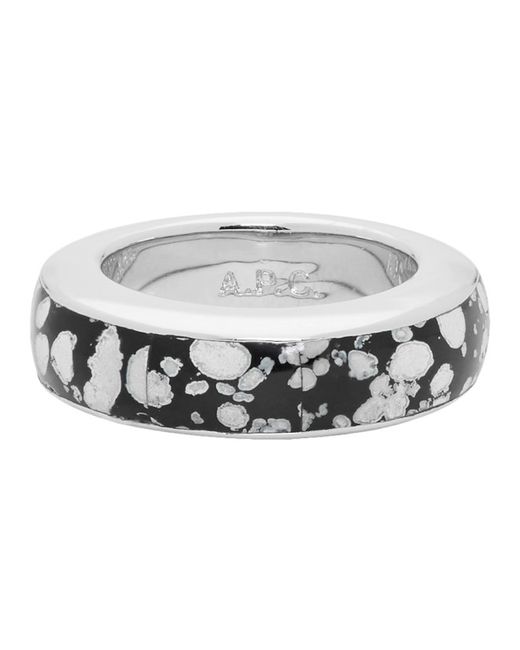 A.P.C. . Silver Patterned Luc Ring