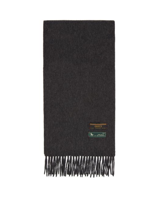 Gucci Grey Wool and Cashmere Scarf