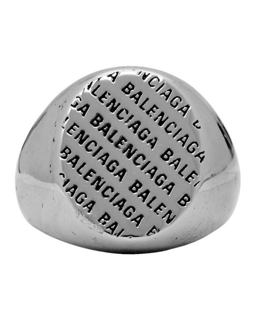 Balenciaga Silver Precious Logo Ring