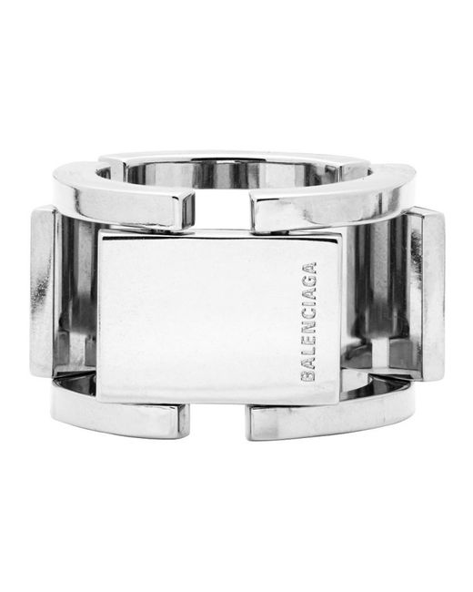 Balenciaga Silver Flat Ring