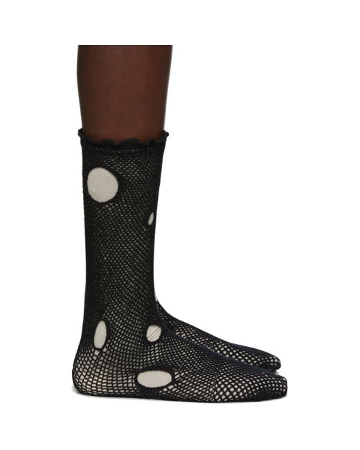 Yohji Yamamoto Black Holed Dot Socks