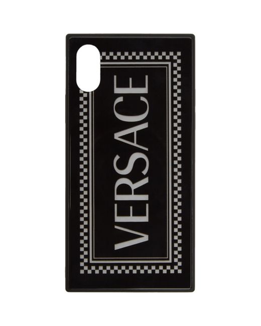 Versace Black 90s Vintage Logo iPhone X Case