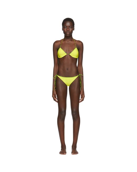 Oseree SSENSE Exclusive Green String Bikini