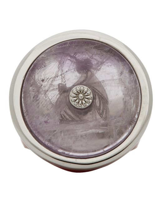 Lanvin Purple and Silver Enamel Amethyste Signet Ring