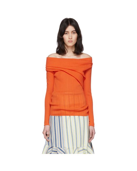 Nina Ricci Orange Pleated Sweater