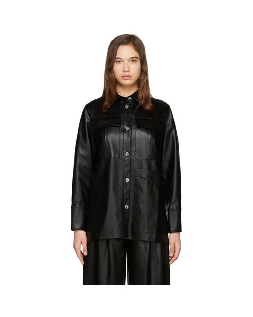 Aeron SSENSE Exclusive Faux-Leather Blanche Shirt