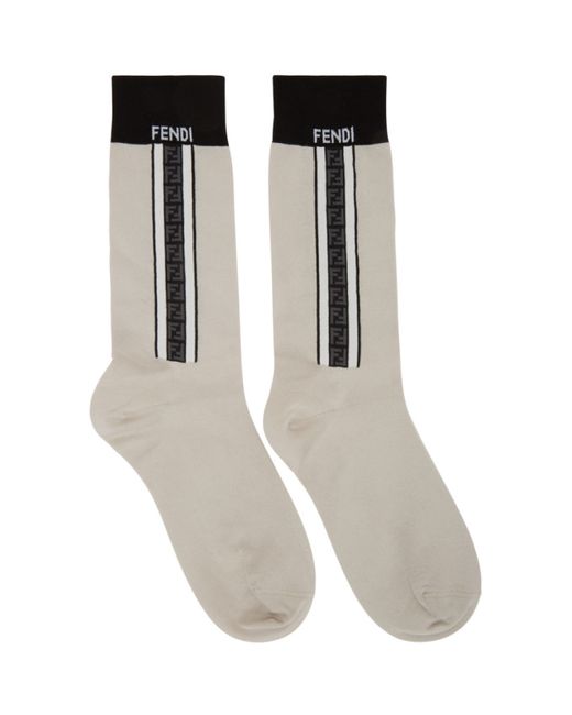 Fendi Grey Forever Logo Socks